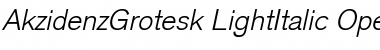 Download AkzidenzGrotesk LightItalic Font Title Preview