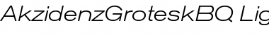 Download Akzidenz-Grotesk BQ Light Extended Italic Font Title Preview