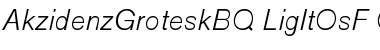 Download Akzidenz-Grotesk BQ Light Italic with OldStyle Figures Font Title Preview