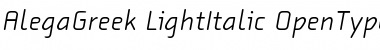 Download AlegaGreek-LightItalic Regular Font Title Preview