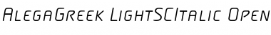 Download AlegaGreek-LightSCItalic Regular Font Title Preview
