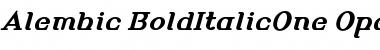 Download Alembic BoldItalicOne Font Title Preview