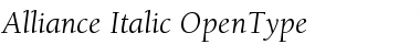 Download Alliance-Italic Regular Font Title Preview