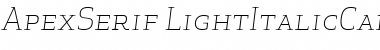 Download Apex Serif Light Italic Caps Regular Font Title Preview