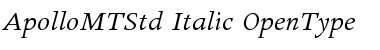 Download Apollo MT Std Italic Font Title Preview