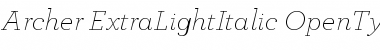 Download Archer Extra Light Italic Font Title Preview