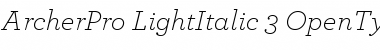 Download ArcherPro Light Italic Font