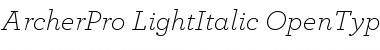 Download ArcherPro Light Italic Font