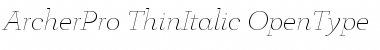 Download ArcherPro Thin Italic Font Title Preview