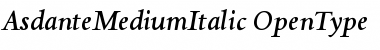 Download AsdanteMediumItalic Regular Font Title Preview