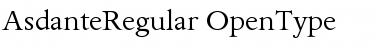 Download AsdanteRegular Regular Font Title Preview