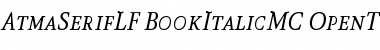 Download AtmaSerifLF-BookItalicMC Regular Font Title Preview