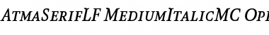 Download AtmaSerifLF-MediumItalicMC Regular Font Title Preview