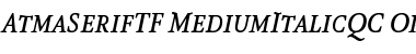 Download AtmaSerifTF-MediumItalicQC Regular Font Title Preview
