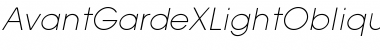 Download Avant GardeXLightOblique Font Title Preview