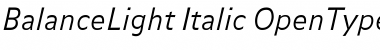 Download BalanceLight Italic Font Title Preview