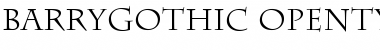 Download BarryGothic Regular Font Title Preview