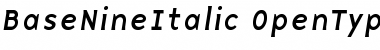 Download BaseNine Italic Font Title Preview