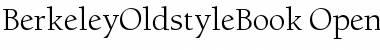 Download Berkeley OldstyleBook Font Title Preview