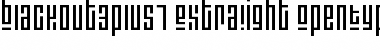 Download Blackout3 plus1 ExtraLight Font Title Preview