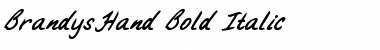 Download BrandysHand Bold Italic Font Title Preview