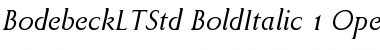Download Bodebeck LT Std Bold Italic Font Title Preview