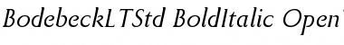 Download Bodebeck LT Std Bold Italic Font Title Preview