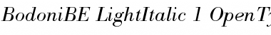 Download Bodoni BE Light Italic Font Title Preview