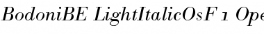 Download Bodoni BE Light Italic Oldstyle Figures Font Title Preview