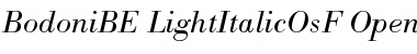 Download Bodoni BE Light Italic OsF Font Title Preview
