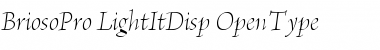 Download Brioso Pro Light Italic Display Font Title Preview