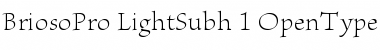 Download Brioso Pro Light Subhead Font Title Preview