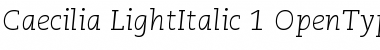 Download PMN Caecilia 46 Light Italic Font Title Preview