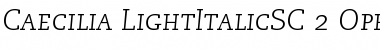 Download PMN Caecilia 46 Light Italic Small Caps & Oldstyle Figures Font Title Preview