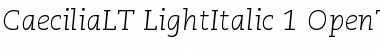 Download PMN Caecilia LT 46 Light Italic Font Title Preview