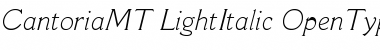 Download Cantoria MT Light Italic Font Title Preview