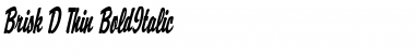 Download Brisk D Thin BoldItalic Font Title Preview