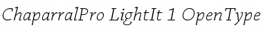 Download Chaparral Pro Light Italic Font Title Preview