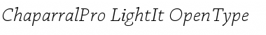 Download Chaparral Pro Light Italic Font Title Preview