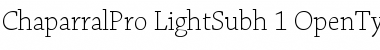 Download Chaparral Pro Light Subhead Font Title Preview