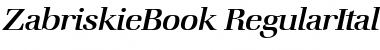 Download ZabriskieBook RegularItalic Font
