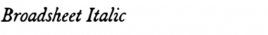 Download Broadsheet Italic Font Title Preview