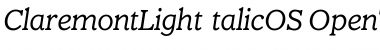 Download ClaremontLightItalicOS Regular Font Title Preview