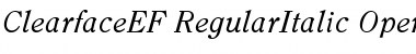 Download ClearfaceEF-RegularItalic Regular Font Title Preview