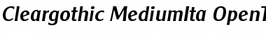 Download Cleargothic-MediumIta Regular Font Title Preview