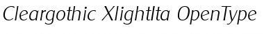 Download Cleargothic-XlightIta Regular Font Title Preview
