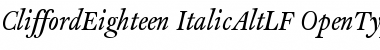 Download CliffordEighteen ItalicAltLF Font Title Preview