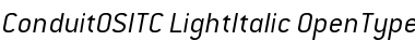 Download ConduitOSITC LightItalic Font Title Preview