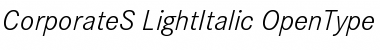 Download Corporate S Light Italic Font Title Preview