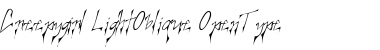 Download Creepygirl LightOblique Font Title Preview